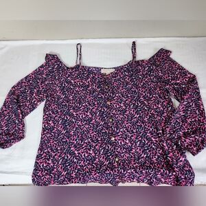 Michael Kors Cold Shoulder Blouse Size L SKU F19